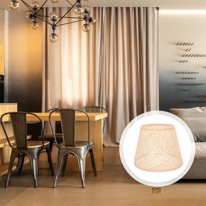 SKISUNO Khaki Rattan Floor Lamp Shade Replacement 6.7x6.7in for Study Room, 1 Piece and Stylish