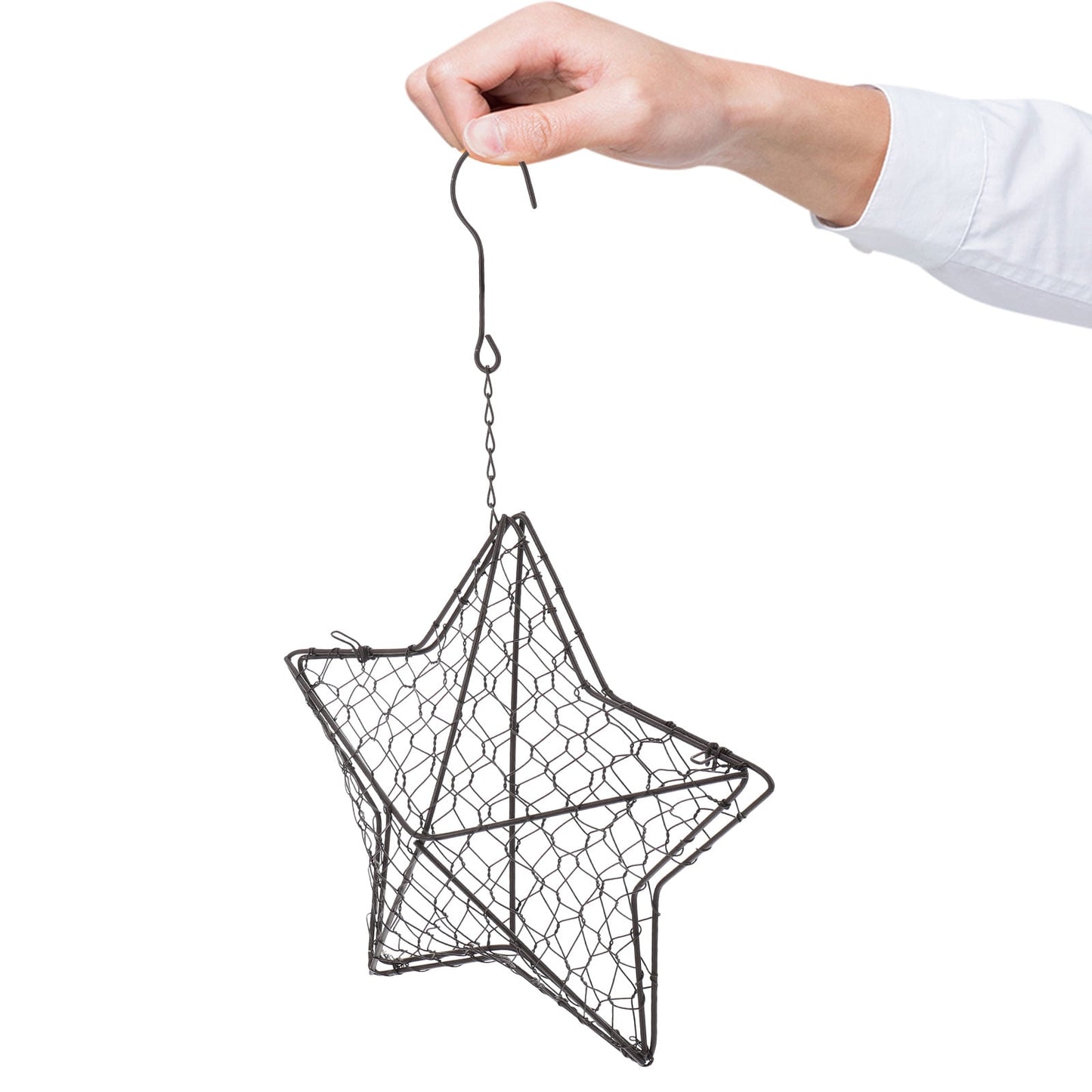 HOOWIFFY Iron Wire Wall Planter Hanging Basket Decorative Flower Pot Holder Space Saving for Indoor Outdoor Use 1 Pc