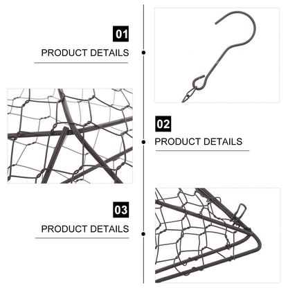 HOOWIFFY Iron Wire Wall Planter Hanging Basket Decorative Flower Pot Holder Space Saving for Indoor Outdoor Use 1 Pc