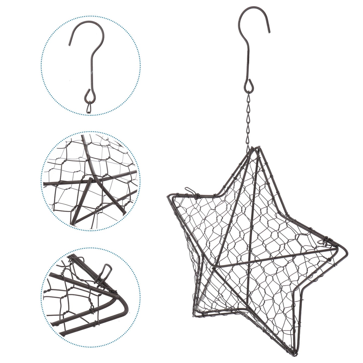 HOOWIFFY Iron Wire Wall Planter Hanging Basket Decorative Flower Pot Holder Space Saving for Indoor Outdoor Use 1 Pc