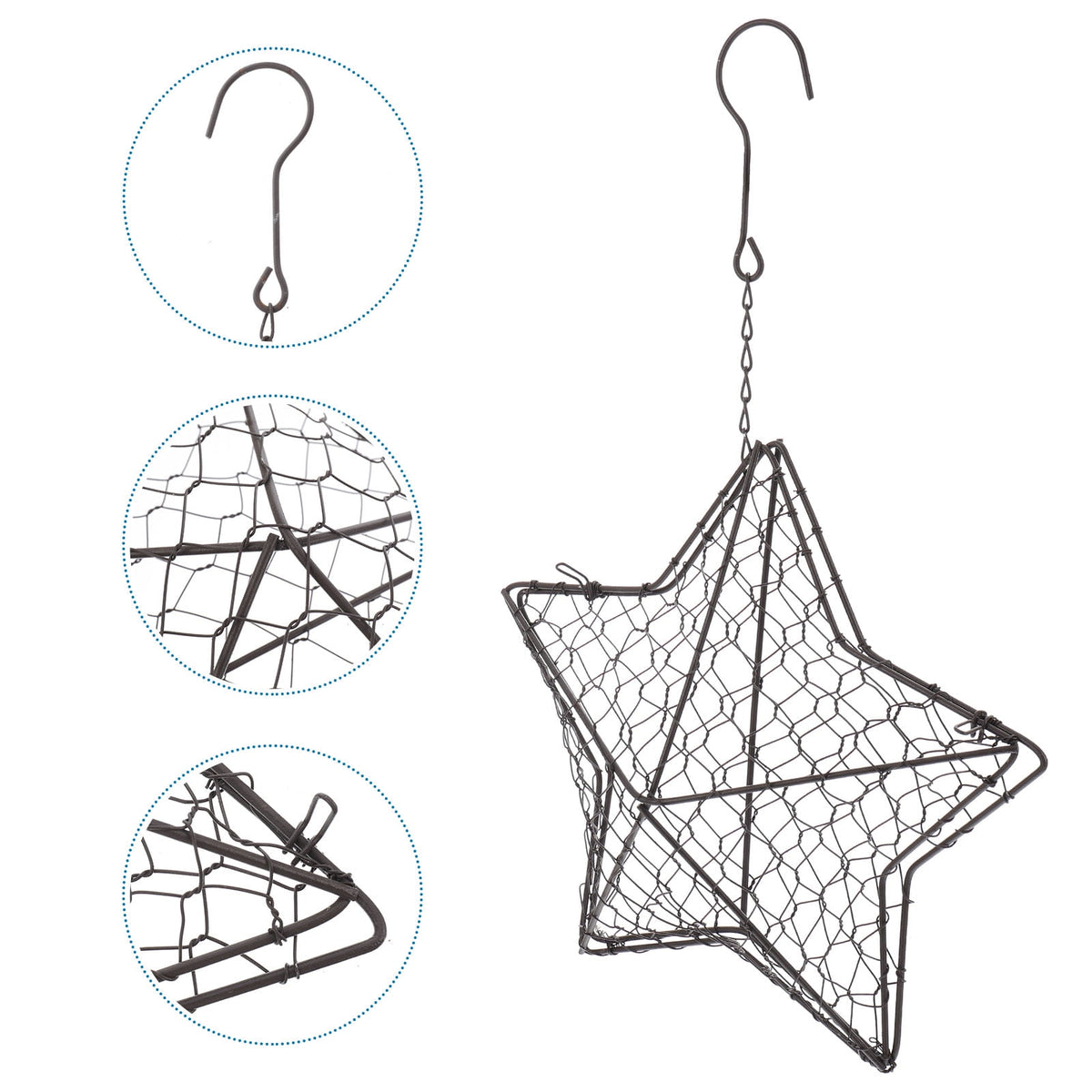 HOOWIFFY Iron Wire Wall Planter Hanging Basket Decorative Flower Pot Holder Space Saving for Indoor Outdoor Use 1 Pc