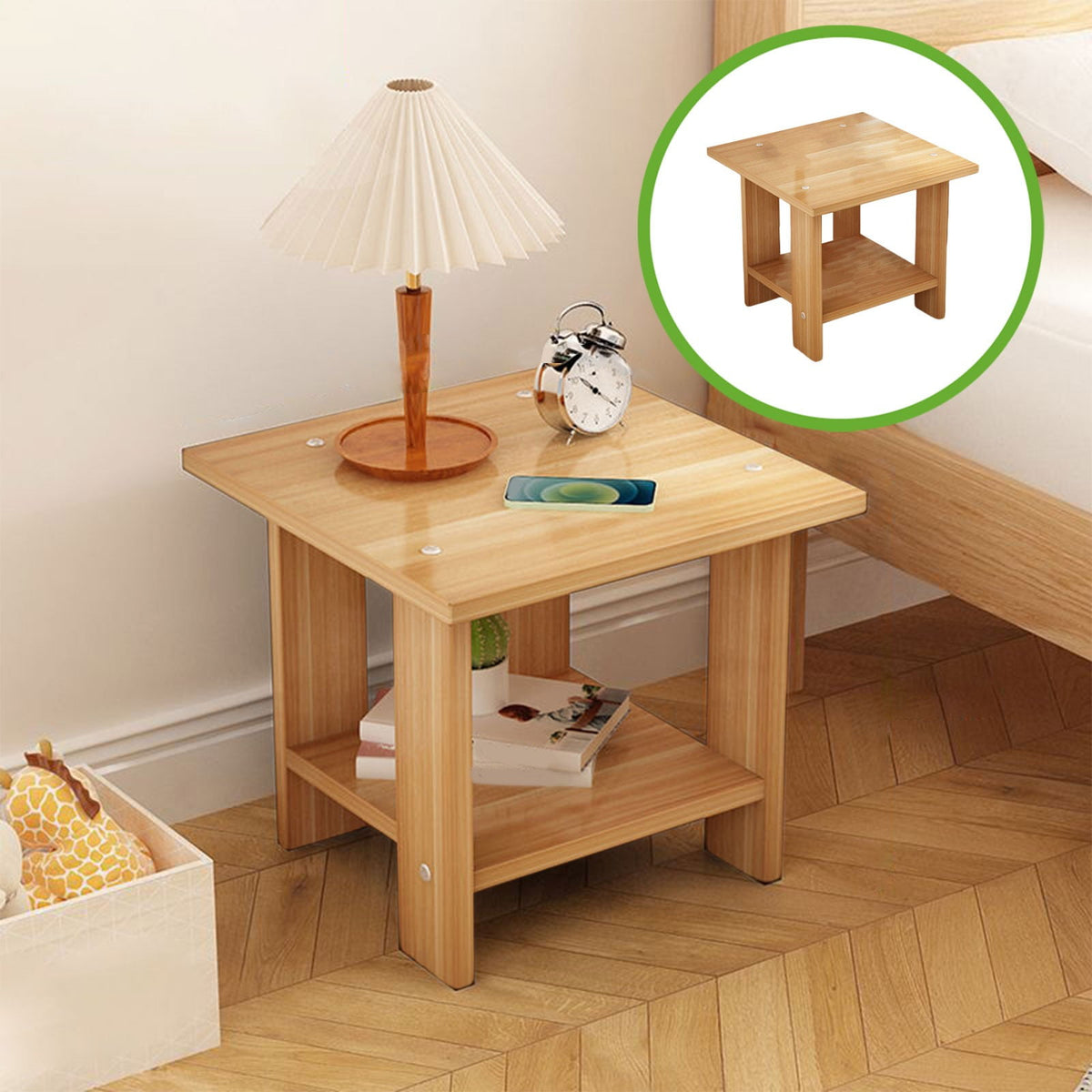 Compact Multi-Functional Side Table, Small Accent End Table for Sofa, Bedside, Living Room & Apartment, Portable Tea Table Nightstand Brown
