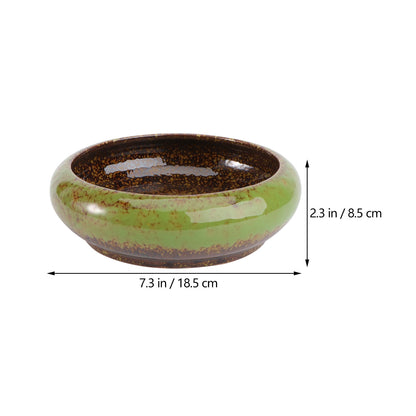 HOOWIFFY Green Ceramic Flower Pot, Hydroponic Planter for Indoor and Outdoor Garden Decor