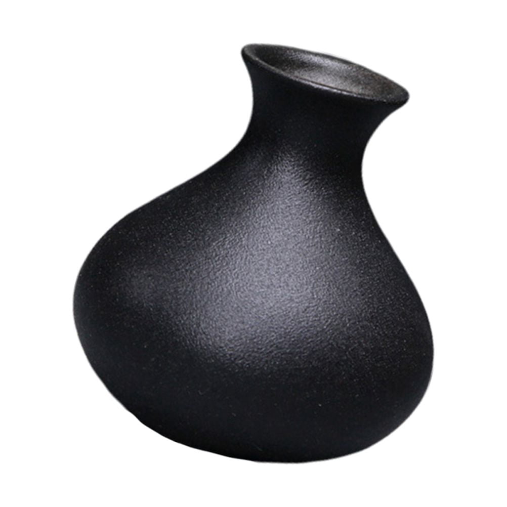 HOOWIFFY Black Ceramic Vase for Plants, Home Decor, Flower Pot, Modern Ornamental Plant Holder