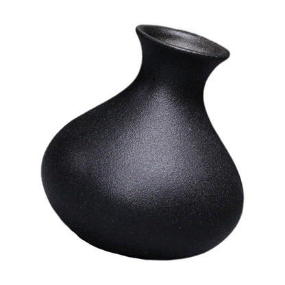 HOOWIFFY Black Ceramic Vase for Plants, Home Decor, Flower Pot, Modern Ornamental Plant Holder
