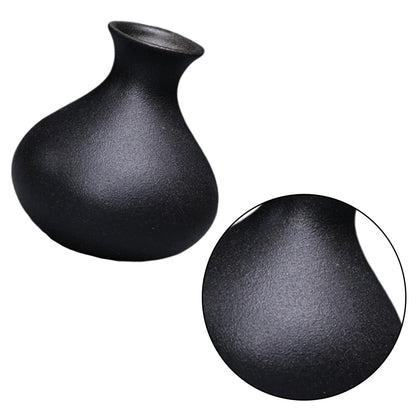 HOOWIFFY Black Ceramic Vase for Plants, Home Decor, Flower Pot, Modern Ornamental Plant Holder