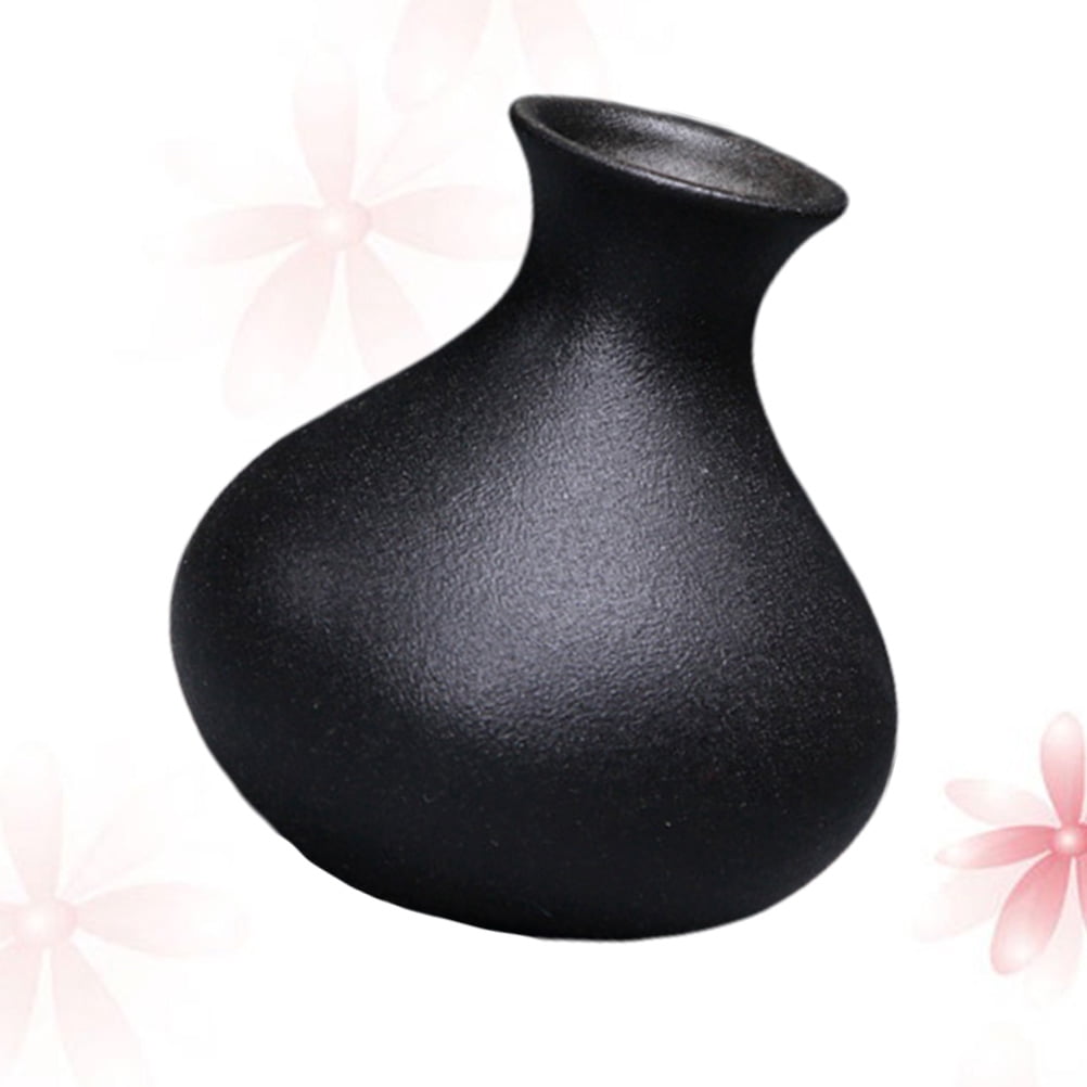 HOOWIFFY Black Ceramic Vase for Plants, Home Decor, Flower Pot, Modern Ornamental Plant Holder