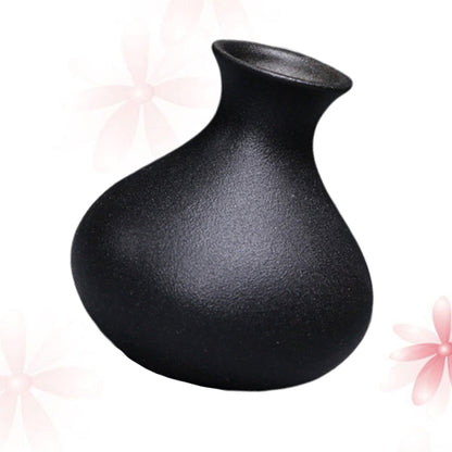 HOOWIFFY Black Ceramic Vase for Plants, Home Decor, Flower Pot, Modern Ornamental Plant Holder