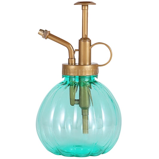 Darzheoy Plant Mister Spray Bottle, 350ML Vintage Pumpkin Style Decorative Plant Atomizer Watering Can Pot with Top Pump for Indoor Potted Plants Flowers Green