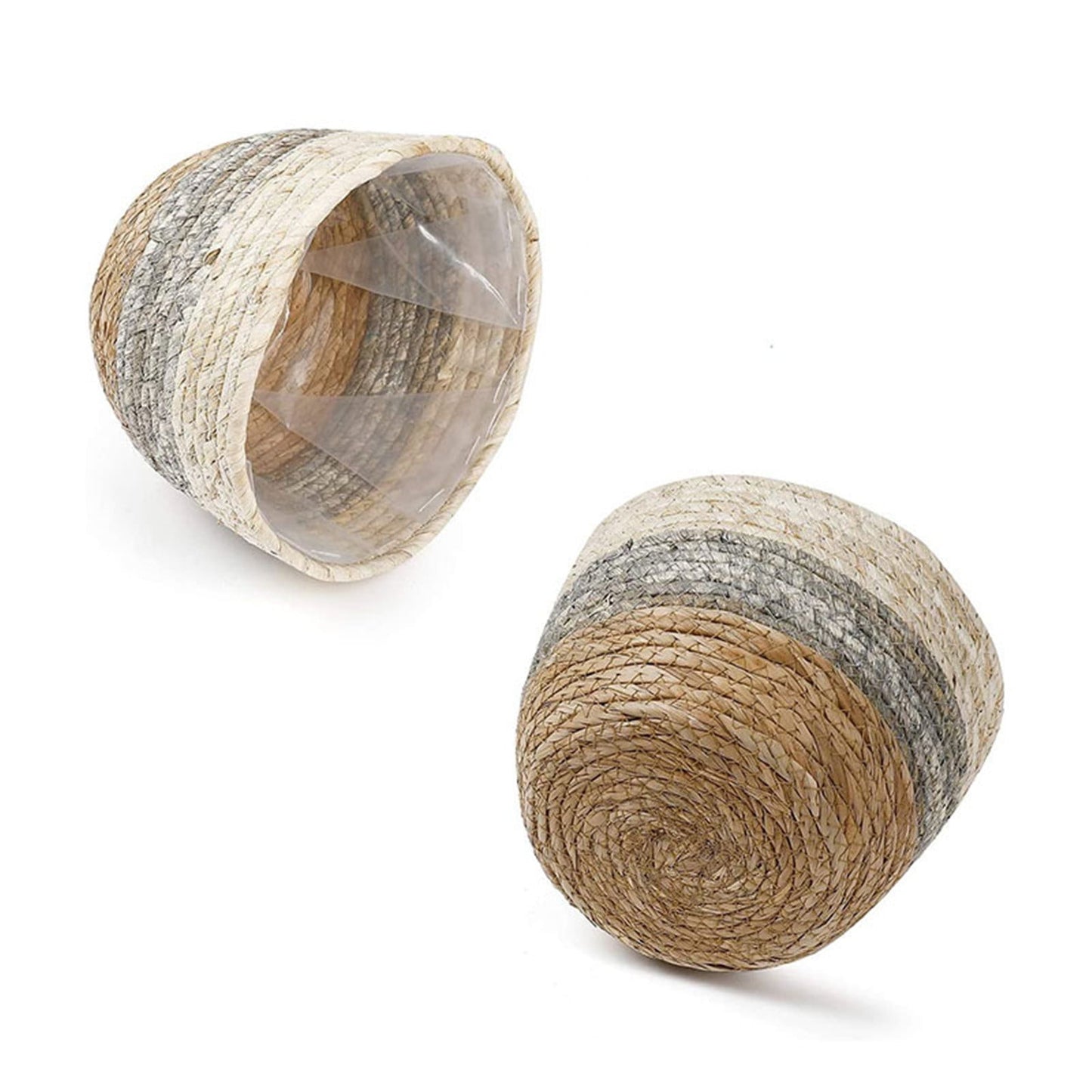 Darzheoy Woven Seagrass Plant Basket, Flower Pots Home Boho Decor, Storage Picnic Grocery Straw Bag for Plant Artificial Tree - 5.5"×8.7"×6.3 B