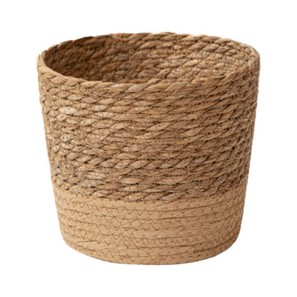 Darzheoy Woven Seagrass Plant Basket, Flower Pots Home Boho Decor, Storage Picnic Grocery Straw Bag for Plant Artificial Tree - 5.5"×8.7"×6.3 F