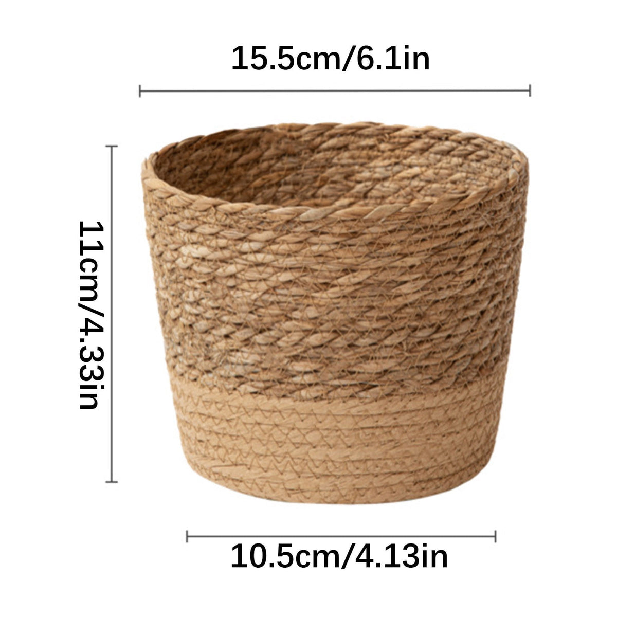 Darzheoy Woven Seagrass Plant Basket, Flower Pots Home Boho Decor, Storage Picnic Grocery Straw Bag for Plant Artificial Tree - 5.5"×8.7"×6.3 F