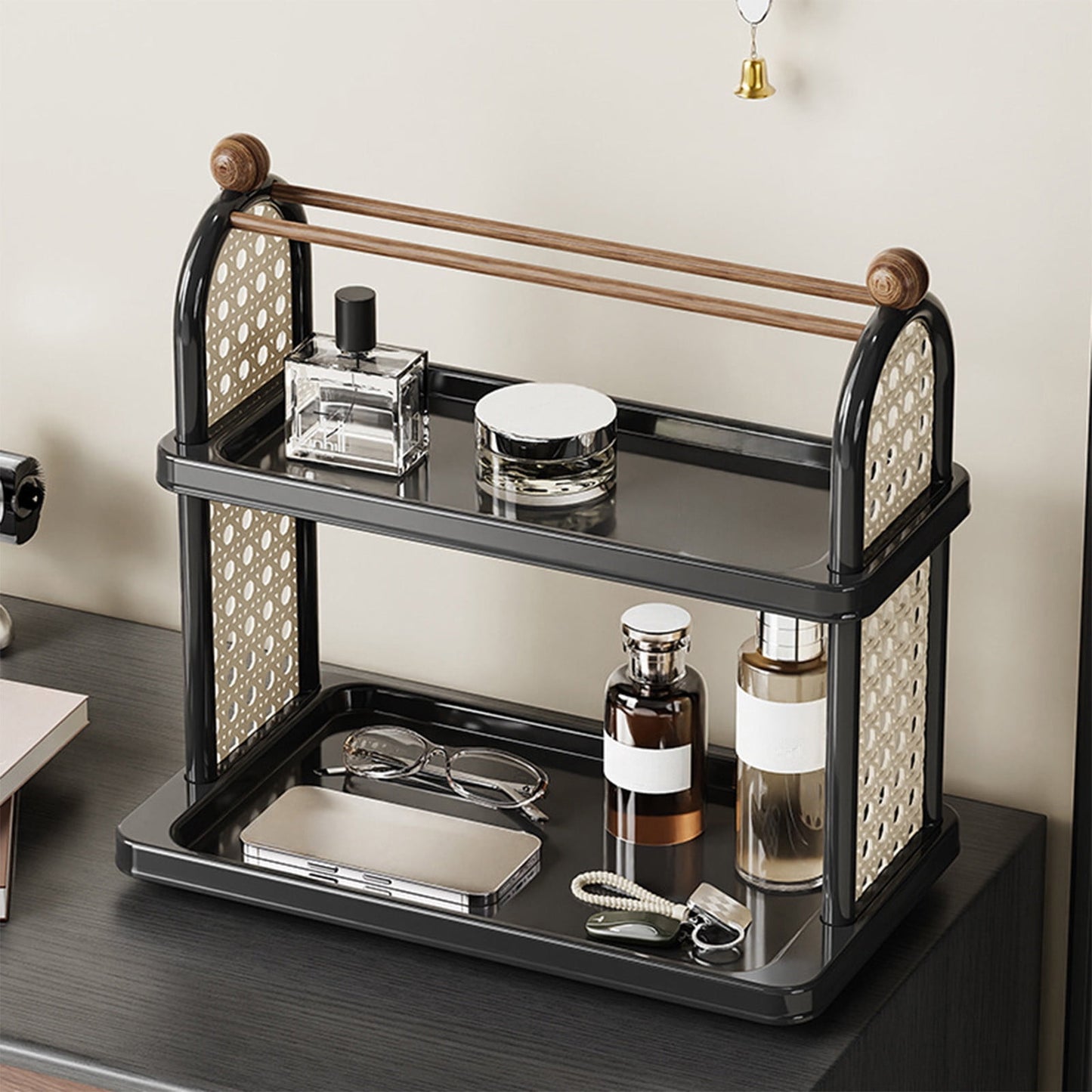 Tea Water Rack, Multi-Functional Storage Rack, Multi Layer Cup Storage Rack, Multi-function Rack Desktop Storage Rack, Mul-tifunctional Wooden Tea Cup Station Countertop Stand Shel