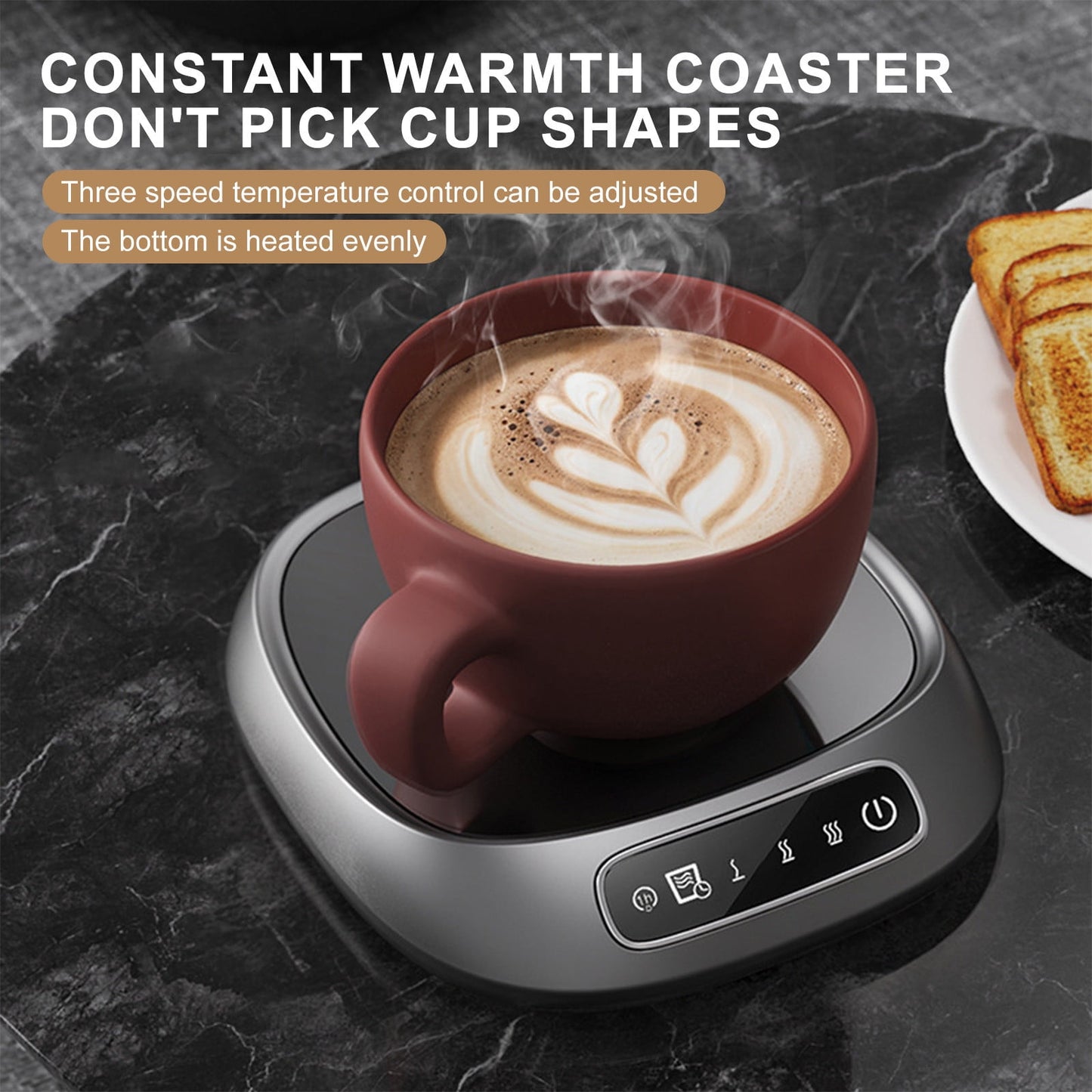 Coffee Mug Warmer, Mug Warmer for Office Desk, Electric Coffee Cup Warmer for Desk with 3-Temp Settings, Advanced Temperature-Controlled Beverage Warmers Heating Plate, for Coffee, Milk, Tea