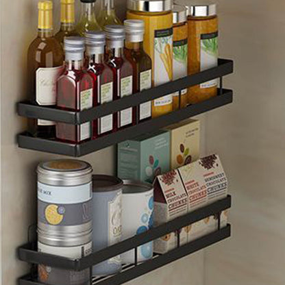 Metal Spice Rack, Wall Mount Floating Shelves, Black Storage organizer, Wall-mounted Household Spice Jars Rack, Wall Multi-function Storage Racks, for Cabinet Door, Pantry, Kitchen/Bathroom Supplies
