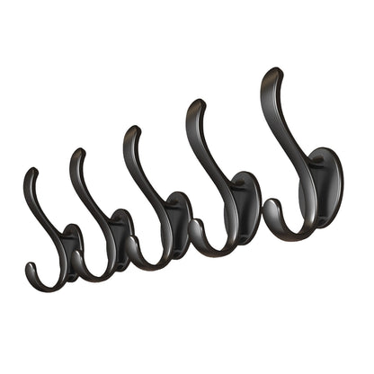 Wall Mounted Coat Hooks, 5 Pack Heavy Duty Hardware Robe Hooks, Decorative for Single Hanging Coats Towel Cubicle Classroom Kitchen Bath Backpack Hat Hook