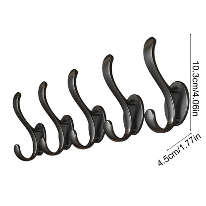 Wall Mounted Coat Hooks, 5 Pack Heavy Duty Hardware Robe Hooks, Decorative for Single Hanging Coats Towel Cubicle Classroom Kitchen Bath Backpack Hat Hook