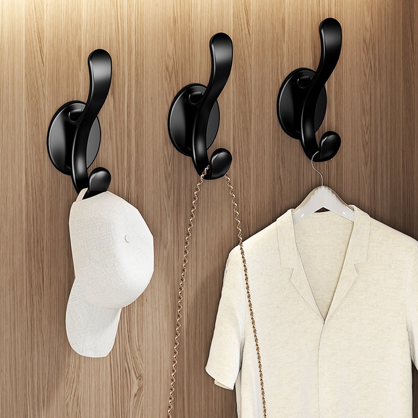 Wall Mounted Coat Hooks, 5 Pack Heavy Duty Hardware Robe Hooks, Decorative for Single Hanging Coats Towel Cubicle Classroom Kitchen Bath Backpack Hat Hook