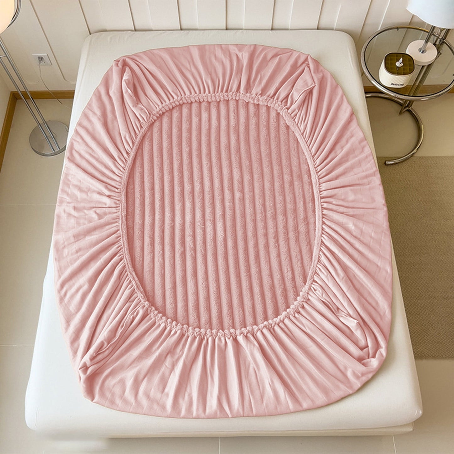 Velvet Fleece Fitted Sheet Bed Sheet, Plain Thermal Warm Soft Bedding, Flannel Fitted Sheet, Super Soft Warm Velvet Plush Bed Sheets, Winter Imitation Fleece Bed Sheet, Milk Fleece Bed Cover
