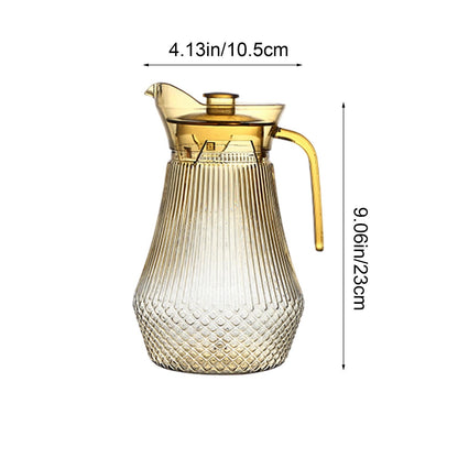 Acrylic Pitcher, Clear Plastic Water Pitchers with Lid and Spout, Iced Tea Pitcher Beverage Containers for Fridge, Juice, Sangria, Lemonade, Shatter-proof, BPA-Free