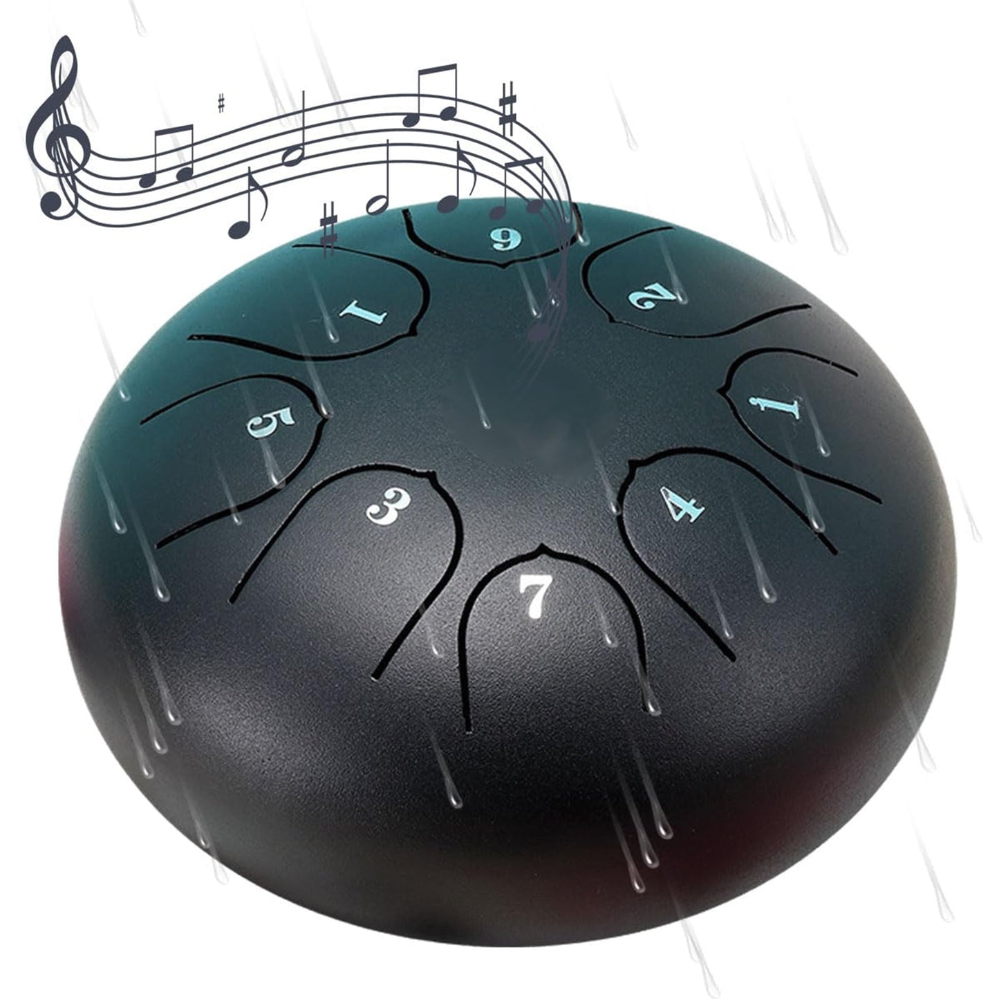 Rain Drum for Outside Garden,Chakra Drum for Rain Outdoor, Drum Rain Chime Waterproof,Rain Drum for Garden Instrument, chakra Drum 6 Inches 8 Notes, Chakra Rain Drum Outdoor