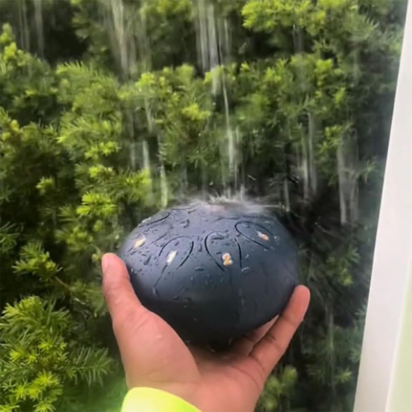 Rain Drum for Outside Garden,Chakra Drum for Rain Outdoor, Drum Rain Chime Waterproof,Rain Drum for Garden Instrument, chakra Drum 6 Inches 8 Notes, Chakra Rain Drum Outdoor