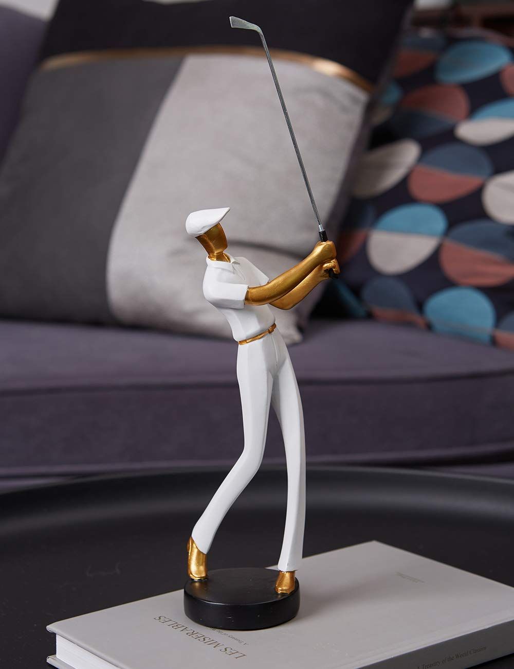 Decor Figurine Statue Modern Sculpture Home Gifts Table Centerpiece Crafts  Arts 10inch-Golf White-Home Decoration Collection