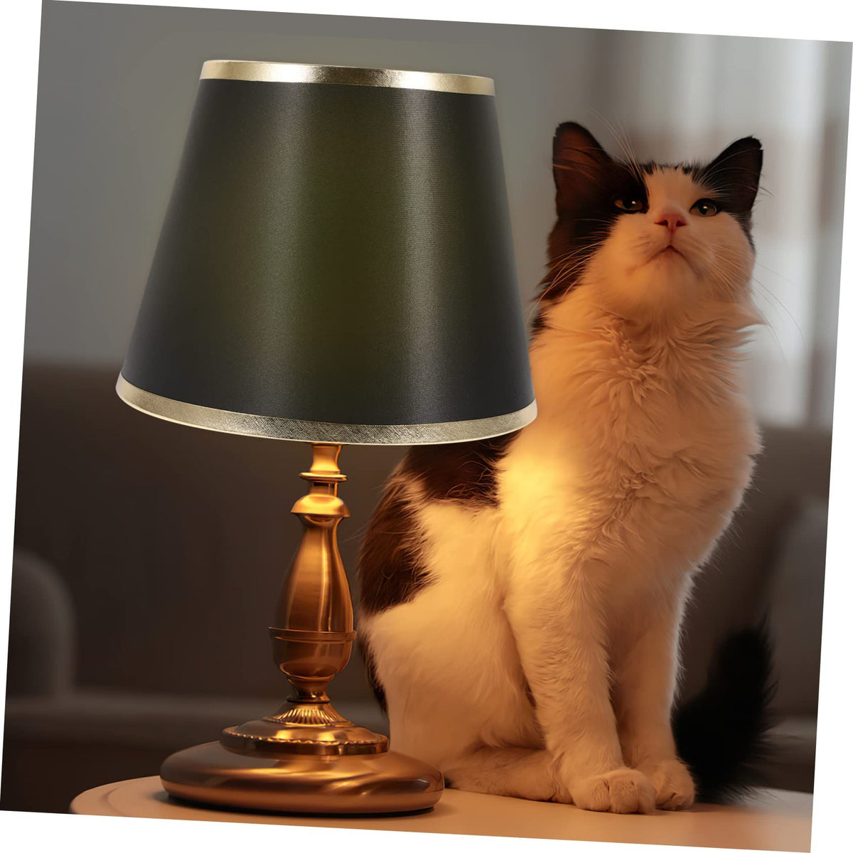Fabric Lampshade Desk Black Mini Accessories Side Table Lampshade Drum Lamp Shades for Table Lamps Lampshades for Table