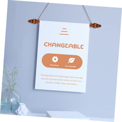 2pcs Hanging Scroll Vintage Pictures Banner Poles Canvas Hanging Frame Wall Coat Hanger Painting Hanging Rod Dowel Artwork