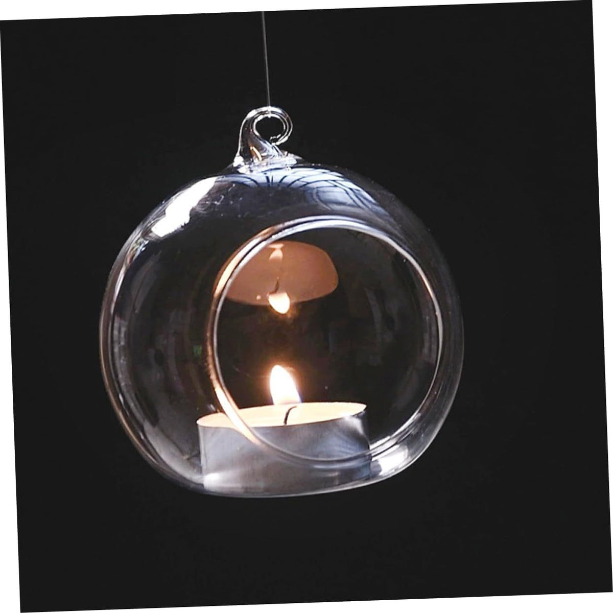 Hanging Glass Planter Globe Tea Light Candle Holder Succulents Vase Hanger Air Plant Terrarium for Home Wedding  8cm