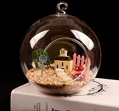 Hanging Glass Planter Globe Tea Light Candle Holder Succulents Vase Hanger Air Plant Terrarium for Home Wedding  8cm