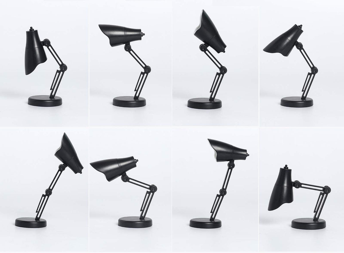 LED Mini Table Lamp Fold-able Night Reading Book Lamps for Home Room Computer Night Lights Eye Protections, for Night Study Black