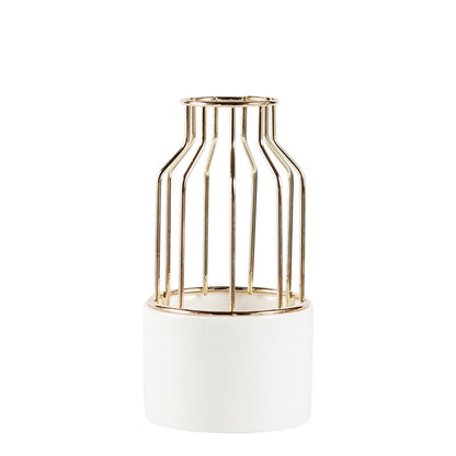 Vases for Decor Vase Nordic Style Geometric Wrought Iron Transparent Creative Home Decoration Decorative Vase