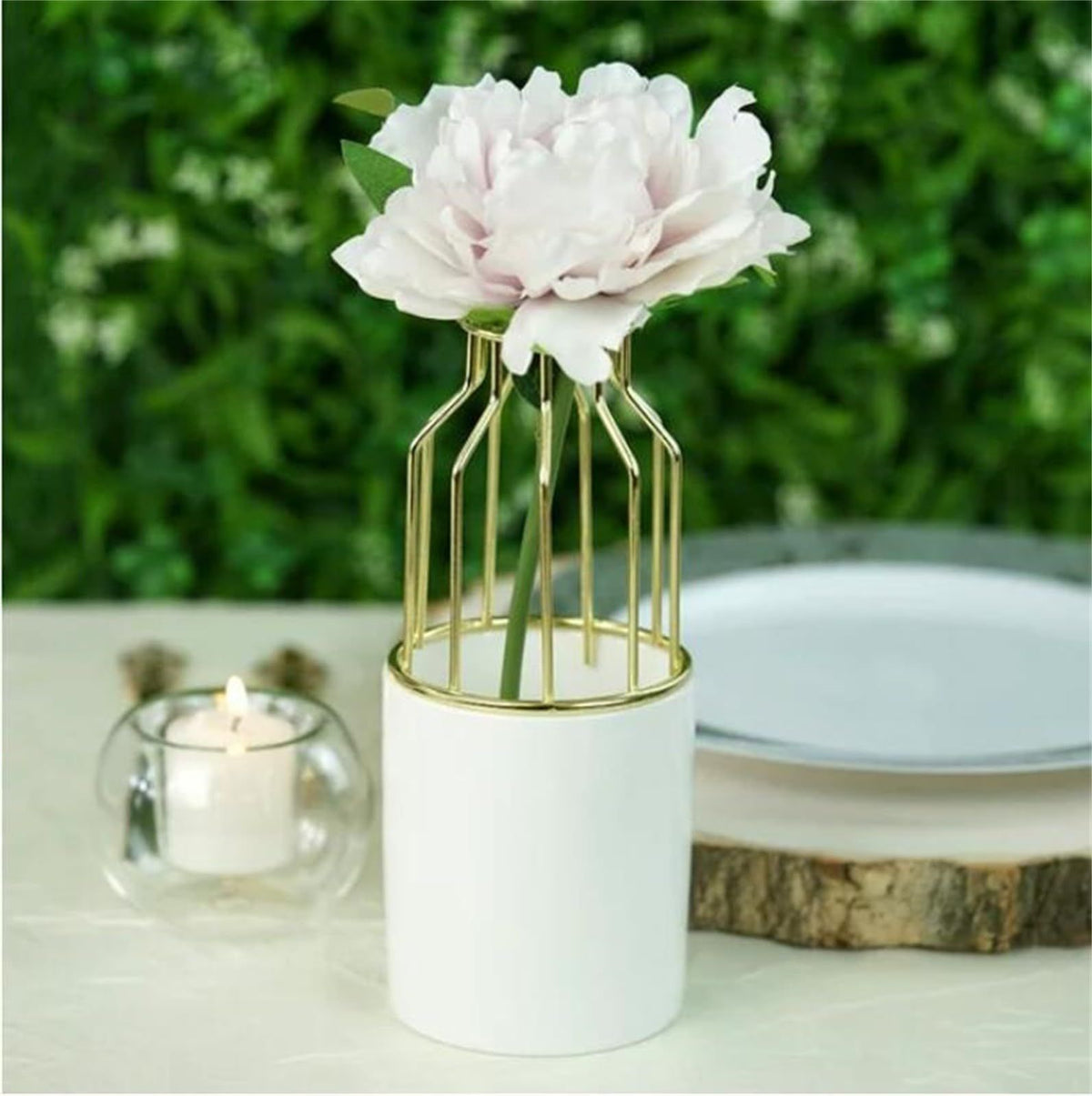 Vases for Decor Vase Nordic Style Geometric Wrought Iron Transparent Creative Home Decoration Decorative Vase