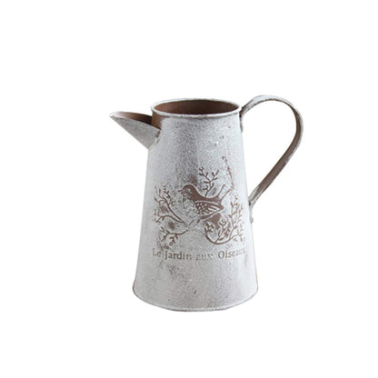 Home Decor Home Decor Shabby Chic Galvanized Finish Metal Vase Country Rustic Pitcher Primitive Jug Watering Can