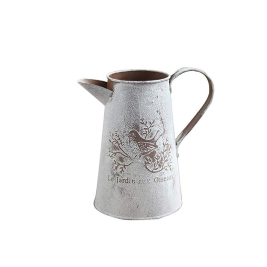 Home Decor Home Decor Shabby Chic Galvanized Finish Metal Vase Country Rustic Pitcher Primitive Jug Watering Can