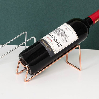Simple Electroplating Craft Wine Rack Stainless Steel Red Wine Beer Wine Holder Household Wine Bottle Rack Accessories （2pcs）