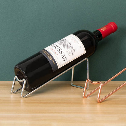 Simple Electroplating Craft Wine Rack Stainless Steel Red Wine Beer Wine Holder Household Wine Bottle Rack Accessories （2pcs）