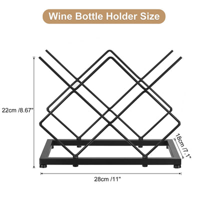 Racks Countertop(5 Bottle Capacity),Metal Wine Bottle Holder Modern Black for Home Kitchen Bar,Tabletop Wine Rack for Wine Bottle