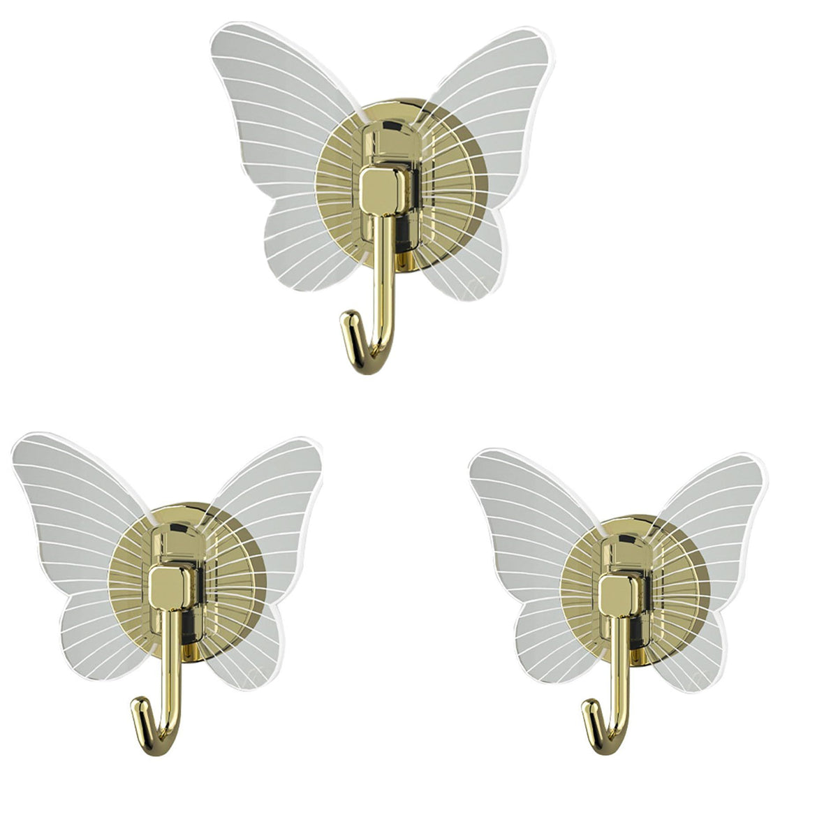 4 pcs Butterfly Hooks, Decorative Self Adhesive Hooks for Hanging Heavy Duty Wall Hooks, Towel Coat Hooks Waterproof Hooks