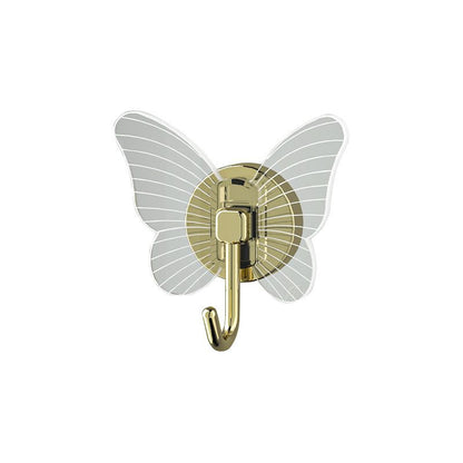 4 pcs Butterfly Hooks, Decorative Self Adhesive Hooks for Hanging Heavy Duty Wall Hooks, Towel Coat Hooks Waterproof Hooks