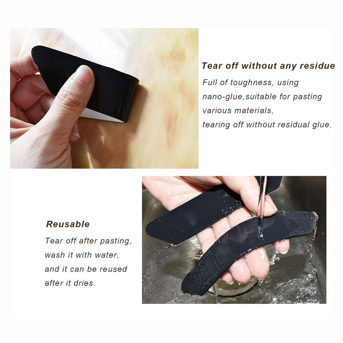 Rug Grippers 8 pcs Double Sided Washable Removable Anti Curling Corner Carpet Gripper Non Slip Adhesive Rug Tape