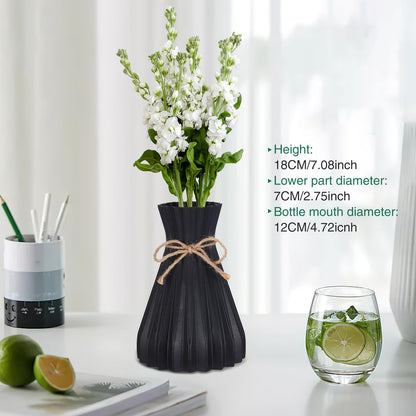Vases for Flowers Ceramic Look Unbreakable Home Decoration Vase European Wedding for Home Decor,Cannot Fill Water(2pcs)