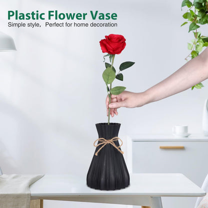 Vases for Flowers Ceramic Look Unbreakable Home Decoration Vase European Wedding for Home Decor,Cannot Fill Water(2pcs)