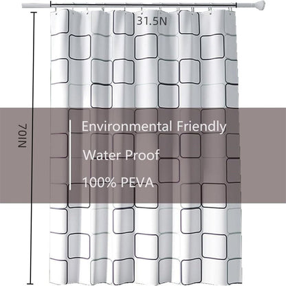 Shower Curtain for Bathroom 1 Pc,Black White Lattice Shower Curtain,Modern and Fashionable Shower Curtain,Plastic Waterproof Shower Curtain,Shower Curtain Shielding with Simple Design