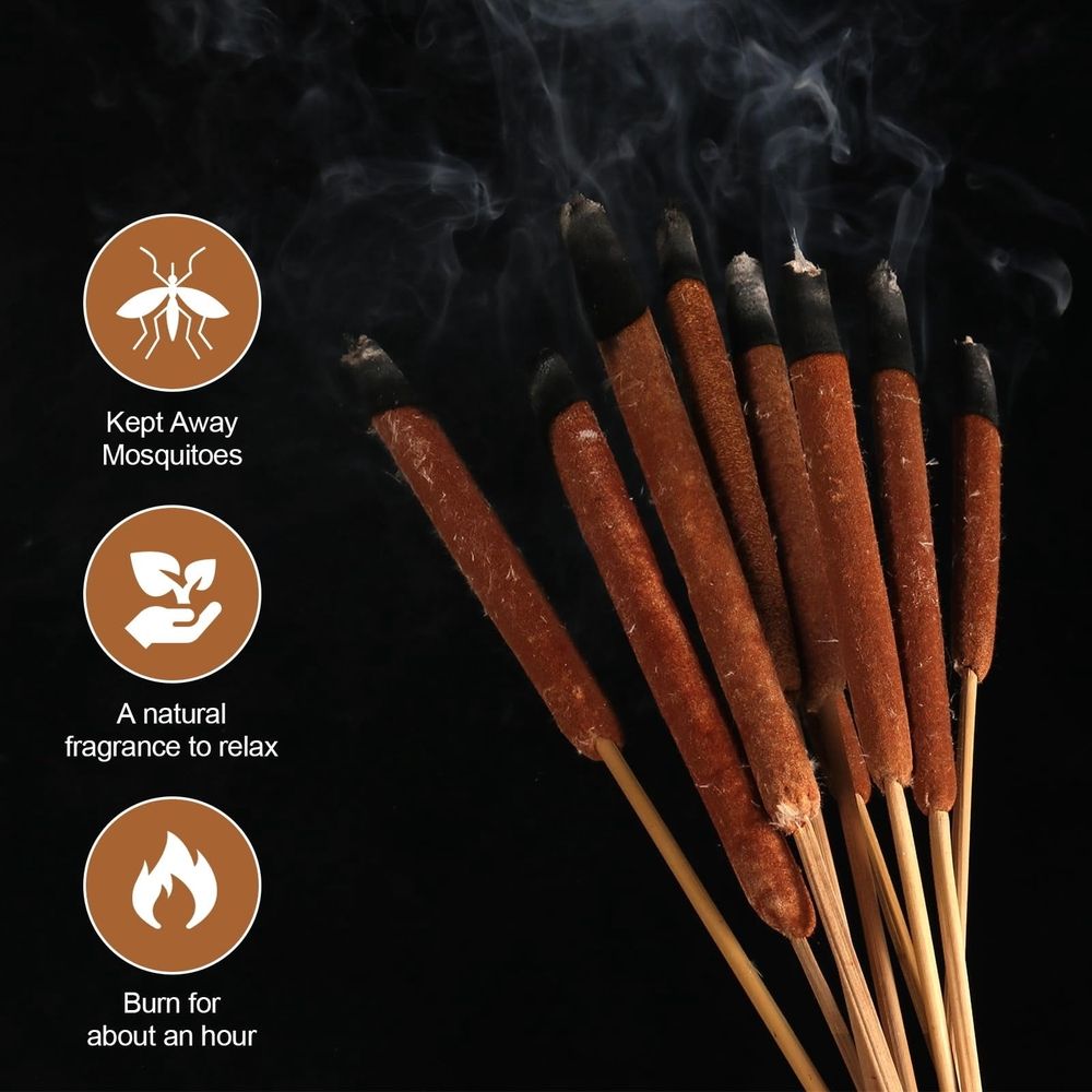 15 Pcs Dried Natural Cattails for DIY Floral Arrangements and Home Office Decor - 16 Inch Length