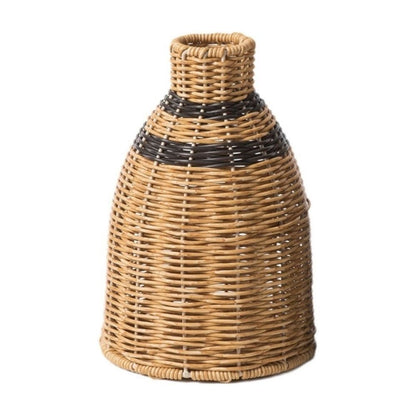 Handwoven Rattan Vase, Natural Wicker Decorative Vase, Boho Rustic Woven Flower Vase for Tabletop Centerpiece, Living Room, Home Decor