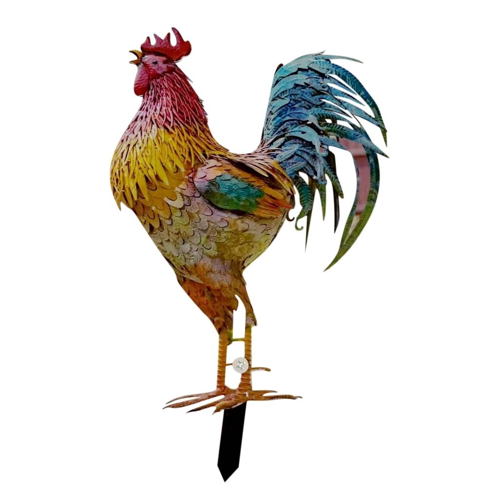 Metal Roosters Decoration, Outdoor Garden Decor Chicken Statue, Yard Chicken Decorations, Metal Chicken Sculpture for Courtyard Patio Home Decoration