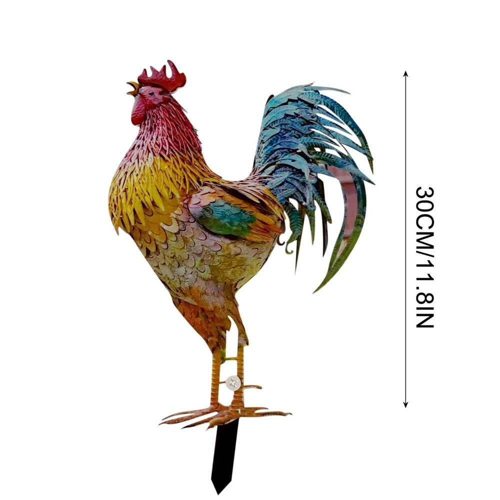 Metal Roosters Decoration, Outdoor Garden Decor Chicken Statue, Yard Chicken Decorations, Metal Chicken Sculpture for Courtyard Patio Home Decoration