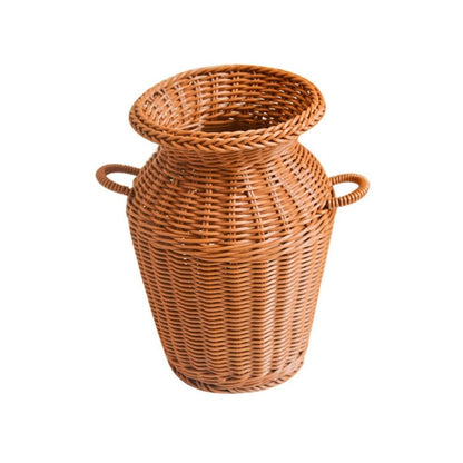 Creative Rattan Woven Vase, Brown Decorative Flower Basket, for Home Office Rustic Centerpiece Artificial Flower Holder